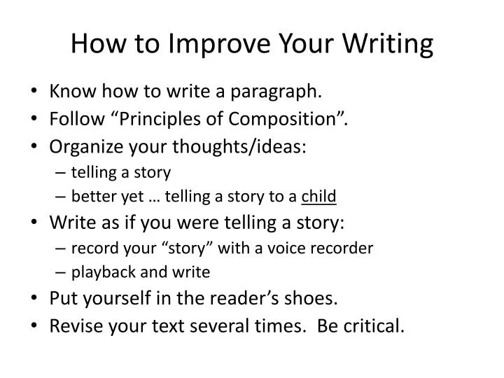 how to improve your writing
