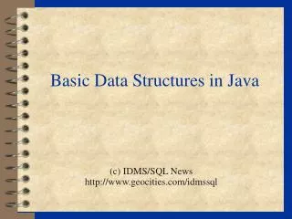 Basic Data Structures in Java
