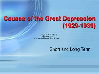Causes of the Great Depression (1929-1939)