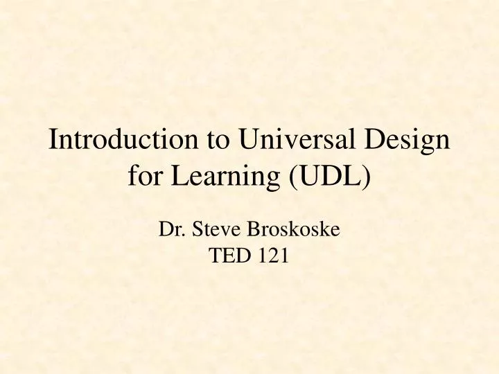 introduction to universal design for learning udl