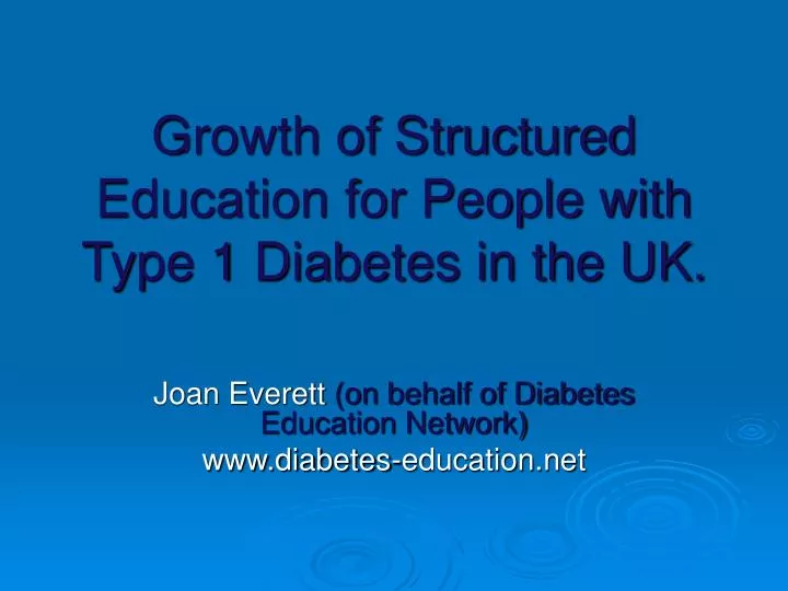 growth of structured education for people with type 1 diabetes in the uk
