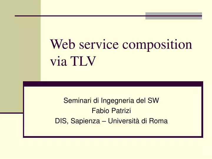 web service composition via tlv