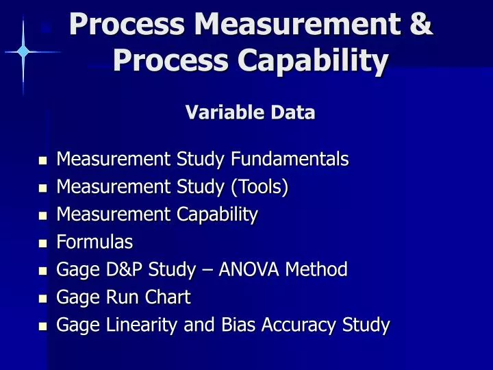 process measurement process capability variable data