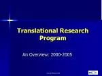 Translational Research Program - slide 1