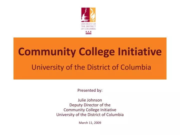 community college initiative university of the district of columbia