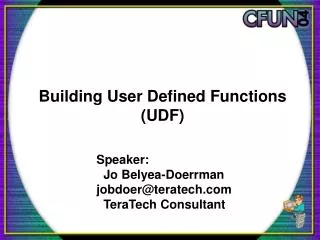 Building User Defined Functions (UDF)