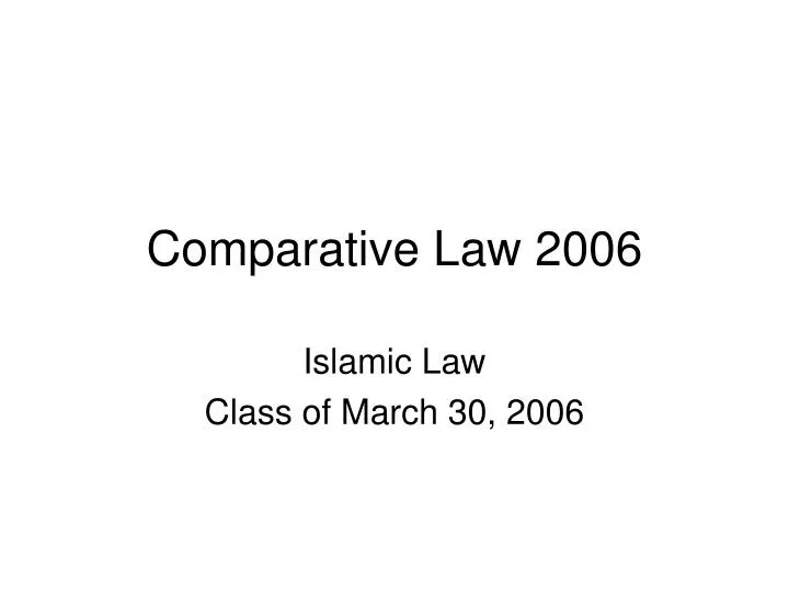 comparative law 2006