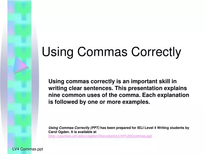 using commas correctly