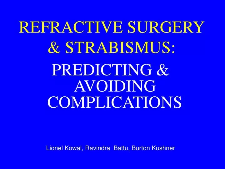 refractive surgery strabismus