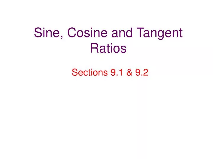 sine cosine and tangent ratios