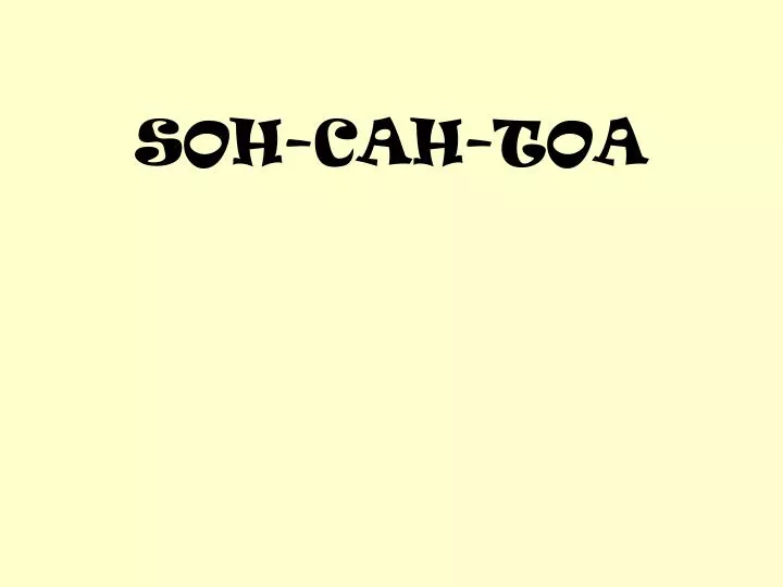 soh cah toa