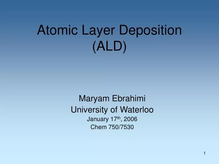 atomic layer deposition ald