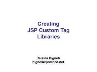 Creating JSP Custom Tag Libraries