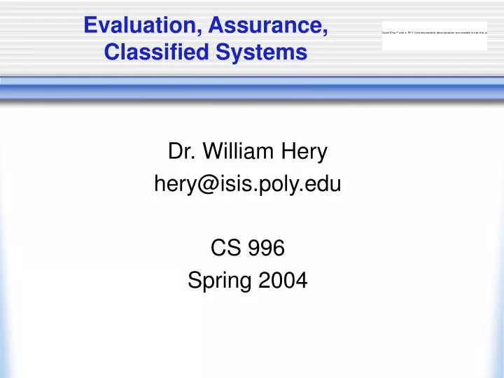 evaluation assurance classified systems