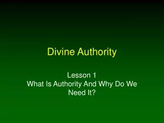 Divine Authority