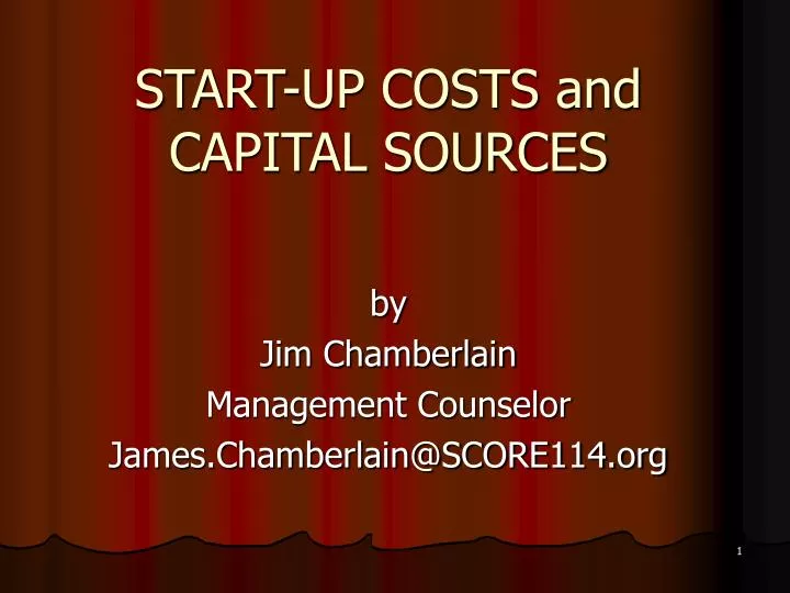 start up costs and capital sources
