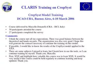 CropSyst Model Training DCAO-UBA, Buenos Aires, 6-10 March 2006