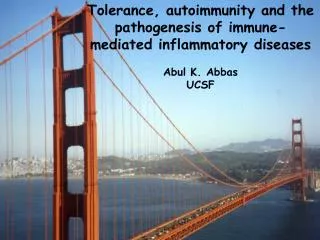 Tolerance, autoimmunity and the pathogenesis of immune-mediated inflammatory diseases