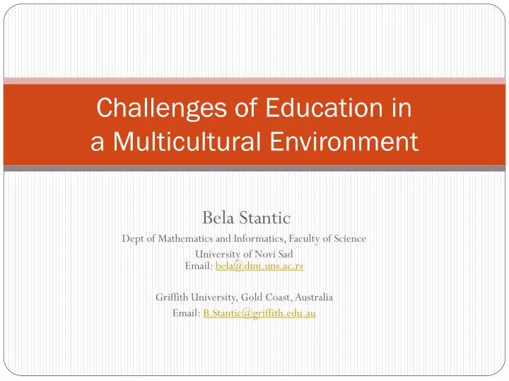 challenges of education in a multicultural environment