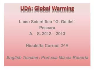 UDA: Global Warming