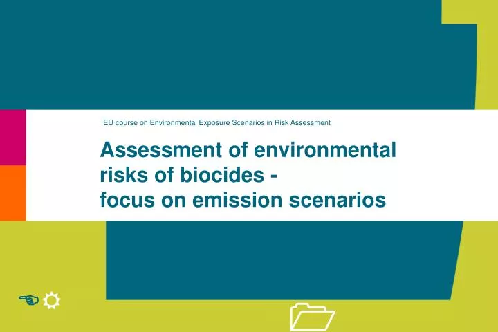 eu course on environmental exposure scenarios in risk assessment