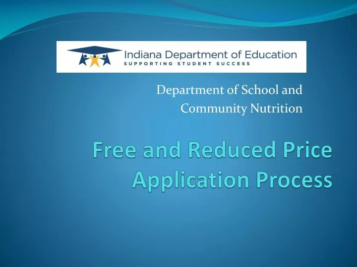 free and reduced price application process