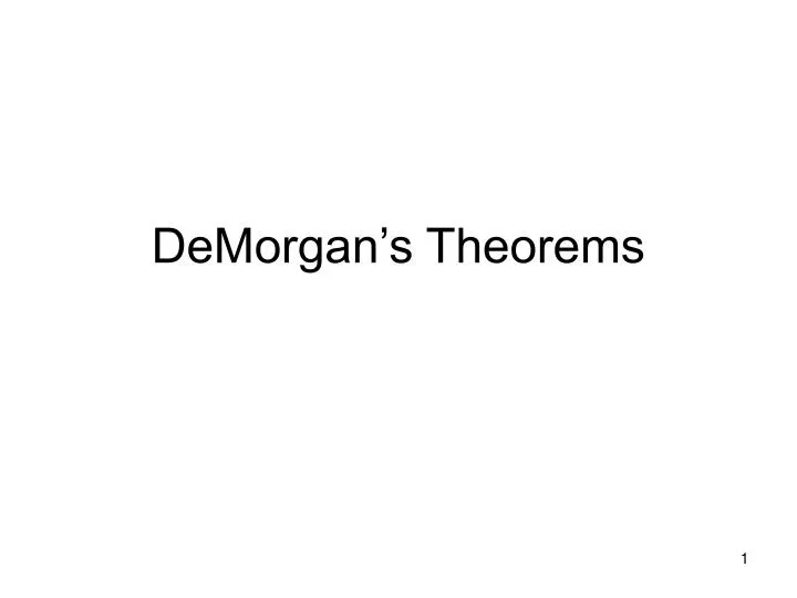 demorgan s theorems