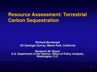 Resource Assessment: Terrestrial Carbon Sequestration