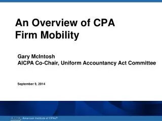 An Overview of CPA Firm Mobility