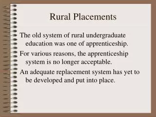 Rural Placements