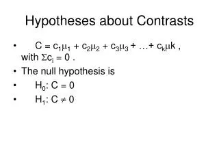 Hypotheses about Contrasts