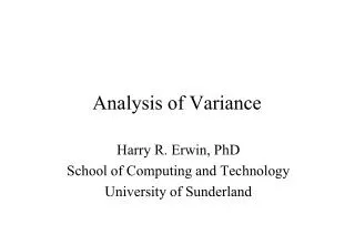 analysis of variance