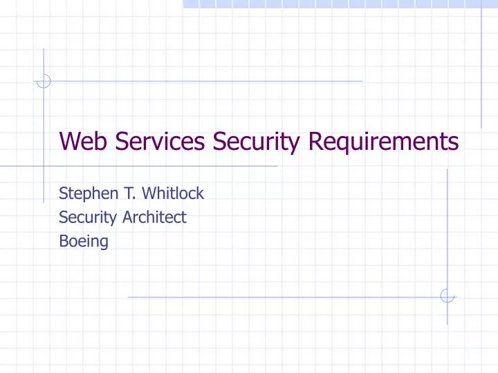 web services security requirements