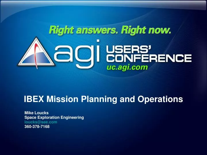 ibex mission planning and operations