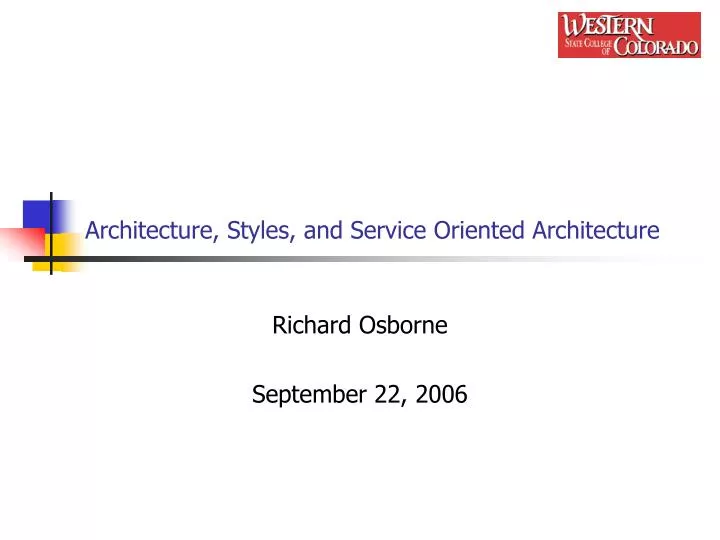 architecture styles and service oriented architecture