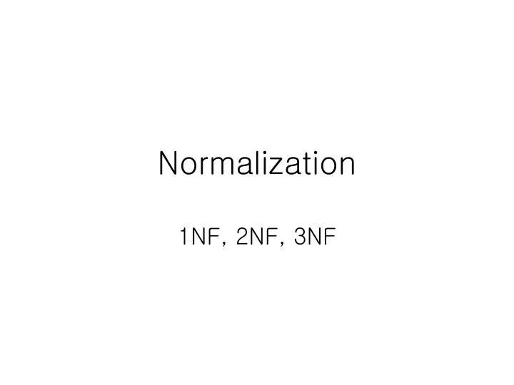 normalization