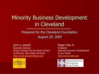 Minority Business Development in Cleveland