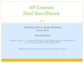 AP Courses Dual Enrollment