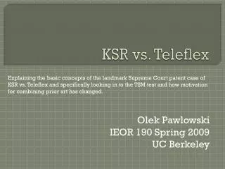 KSR vs. Teleflex