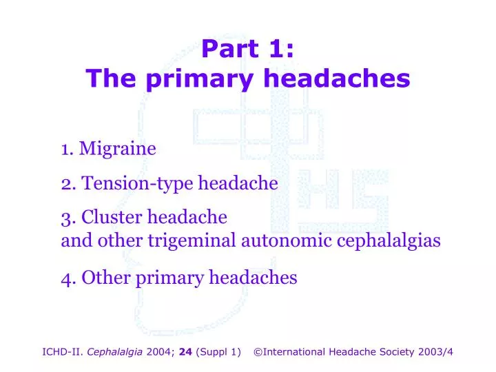part 1 the primary headaches
