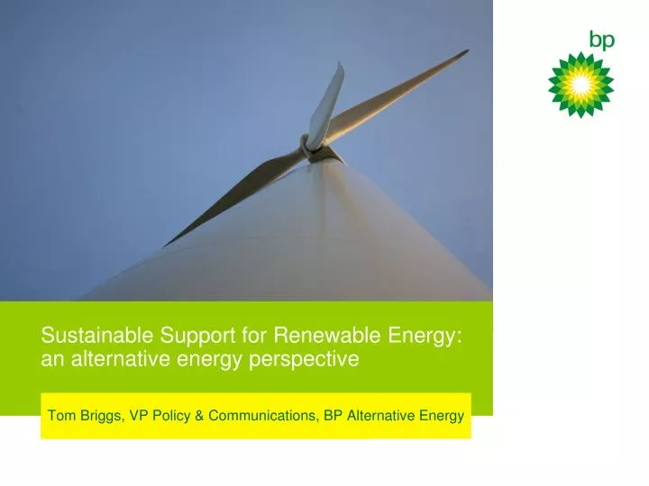 sustainable support for renewable energy an alternative energy perspective
