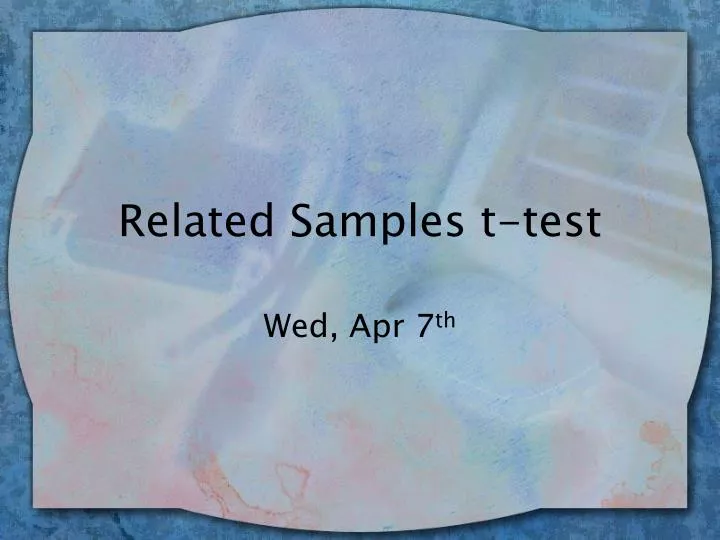related samples t test