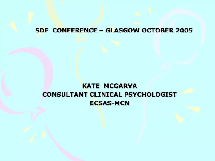 sdf conference glasgow october 2005