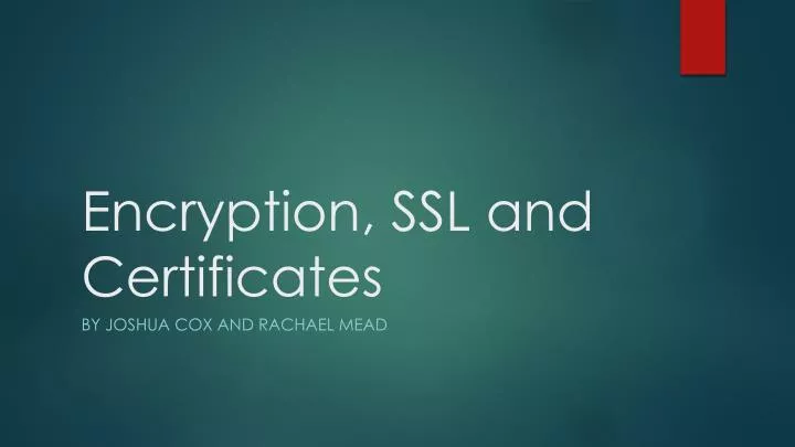 encryption ssl and certificates