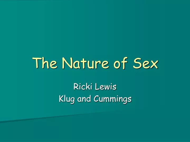 the nature of sex