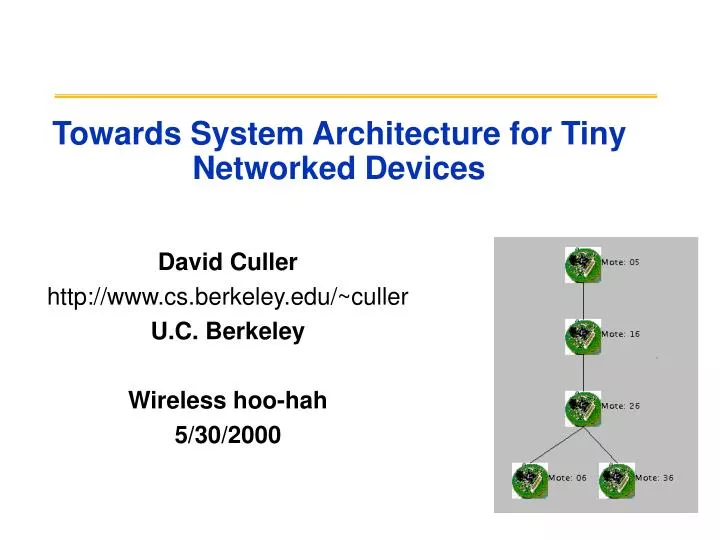 towards system architecture for tiny networked devices