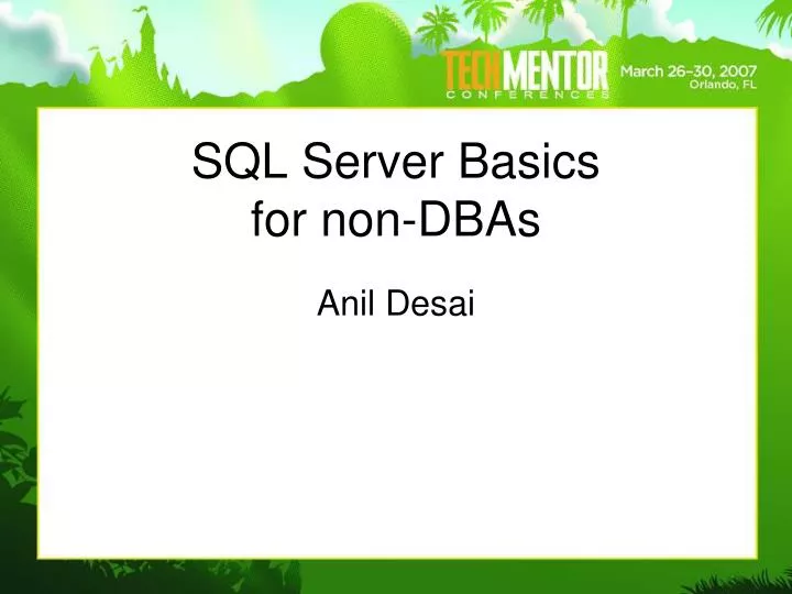 sql server basics for non dbas