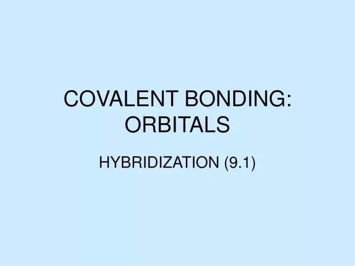 covalent bonding orbitals