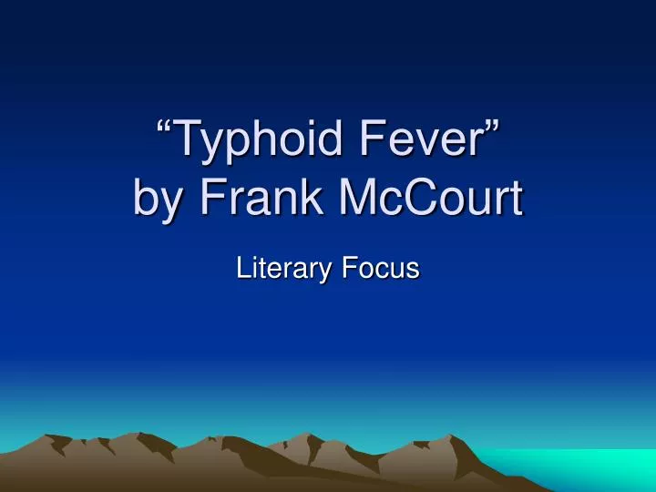 typhoid fever by frank mccourt