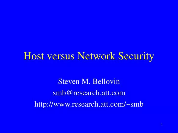 host versus network security